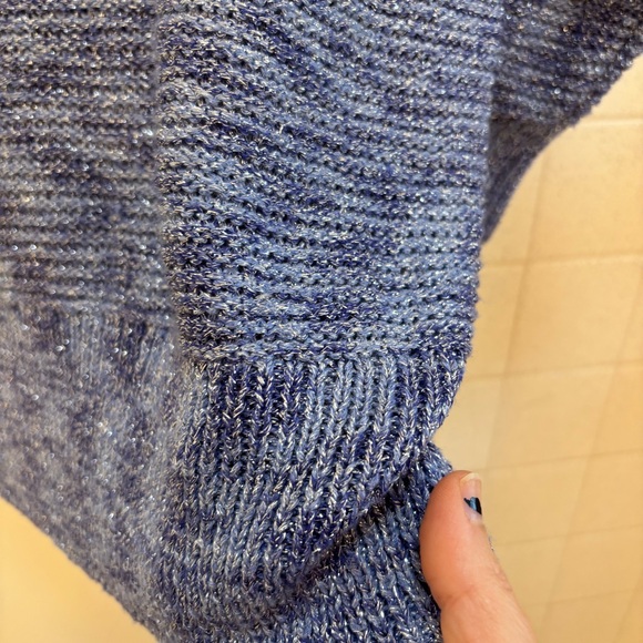 Dana Buchman Blue and Silver Knit Sweater Fits like XL Mobwife Animal Print - Picture 5 of 9